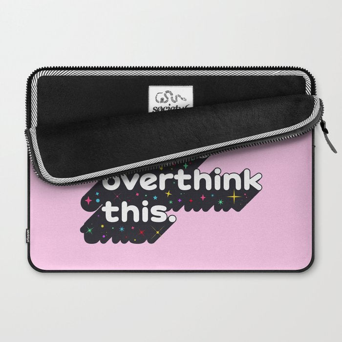 Let Me Overthink This - humorous typography Laptop Sleeve Gallery Image 2
