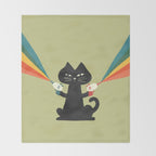 Ray gun cat Throw Blanket Gallery Image 2