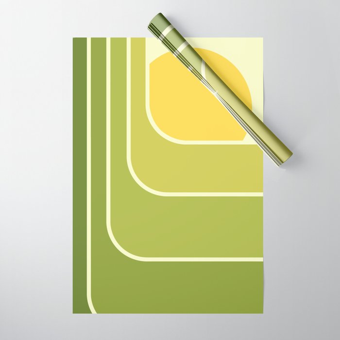 Retro Geometric Sun Set Design 432 Wrapping Paper Gallery Image 1
