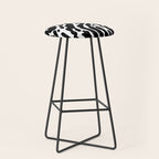 Abstract black and white paint stripe pattern Stool Gallery Image 1