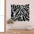 Abstract black and white paint stripe pattern Wall Tapestry Gallery Image 2