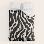 Abstract black and white paint stripe pattern Duvet Cover Gallery Image 6