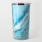 Liquid Marble -Blue quartz and gemstones Travel Mug Gallery Image 1