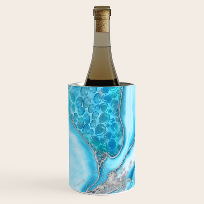 Liquid Marble -Blue quartz and gemstones Wine Chiller Gallery Image 2