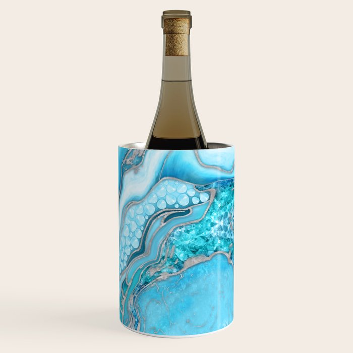 Liquid Marble -Blue quartz and gemstones Wine Chiller Gallery Image 3