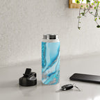 Liquid Marble -Blue quartz and gemstones Water Bottle Gallery Image 4