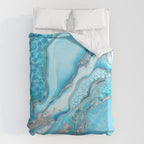 Liquid Marble -Blue quartz and gemstones Duvet Cover Gallery Image 6