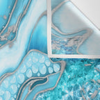 Liquid Marble -Blue quartz and gemstones Wall Tapestry Gallery Image 3