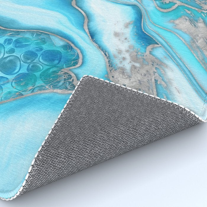 Liquid Marble -Blue quartz and gemstones Rug Gallery Image 4