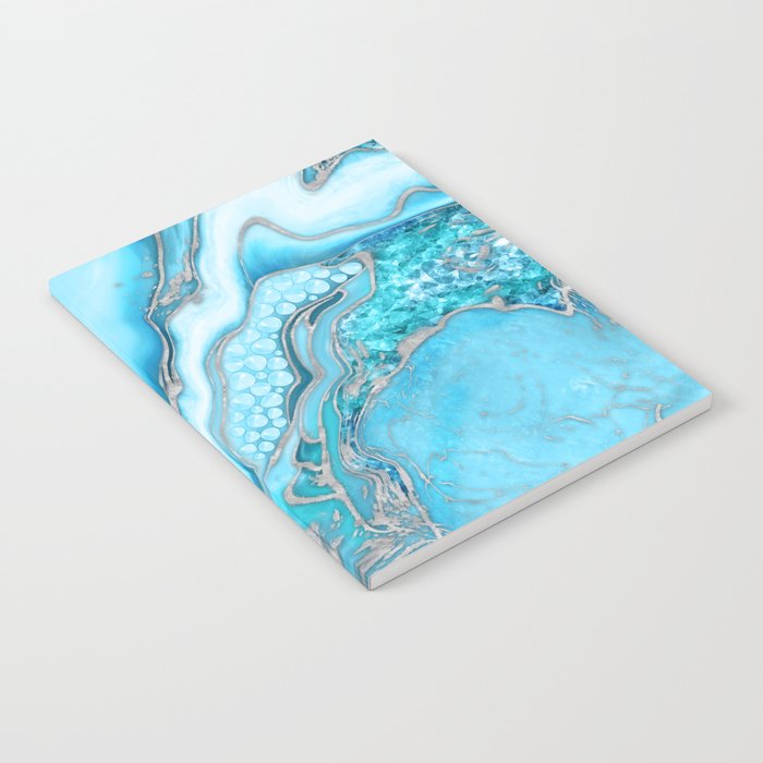Liquid Marble -Blue quartz and gemstones Notebook Gallery Image 1