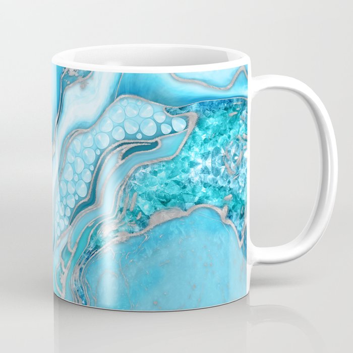 Liquid Marble -Blue quartz and gemstones Coffee Mug Gallery Image 1