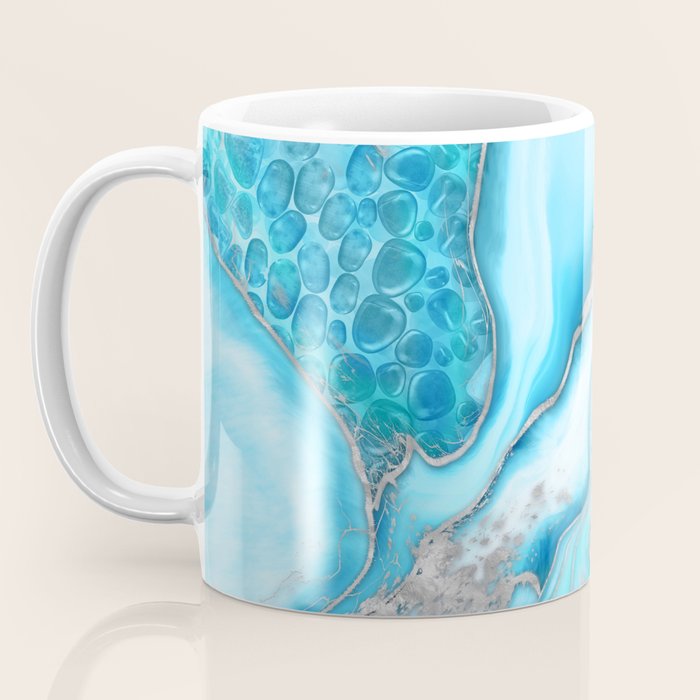 Liquid Marble -Blue quartz and gemstones Coffee Mug Gallery Image 3
