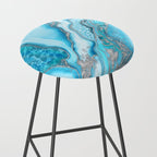 Liquid Marble -Blue quartz and gemstones Stool Gallery Image 2
