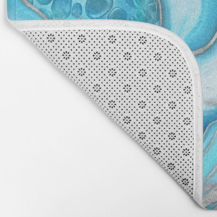 Liquid Marble -Blue quartz and gemstones Bath Mat Gallery Image 2