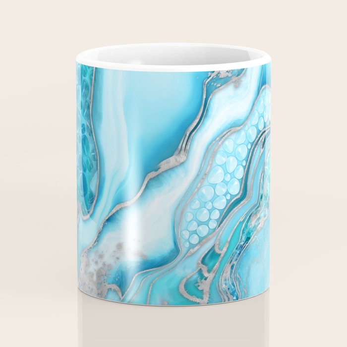 Liquid Marble -Blue quartz and gemstones Coffee Mug Gallery Image 4