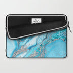 Liquid Marble -Blue quartz and gemstones Laptop Sleeve Gallery Image 2