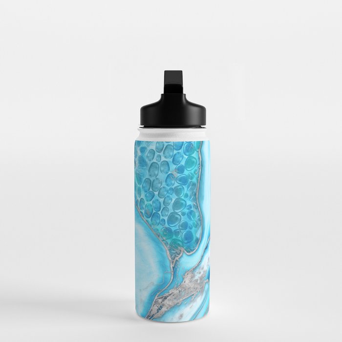 Liquid Marble -Blue quartz and gemstones Water Bottle Gallery Image 3