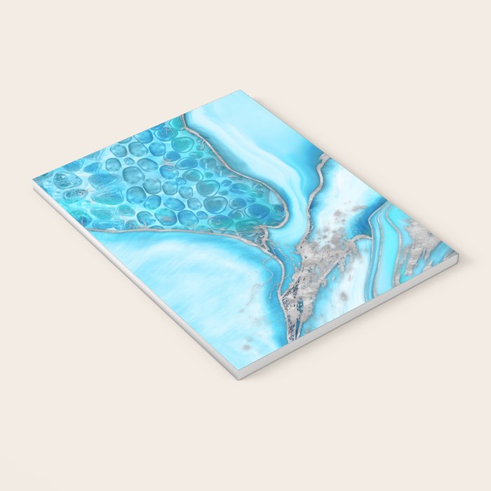 Liquid Marble -Blue quartz and gemstones Notebook Gallery Image 3