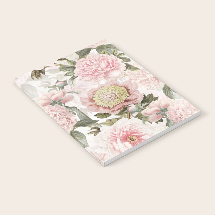 Vintage & Shabby Chic - Antique Pink Peony Flowers Garden Notebook Gallery Image 2