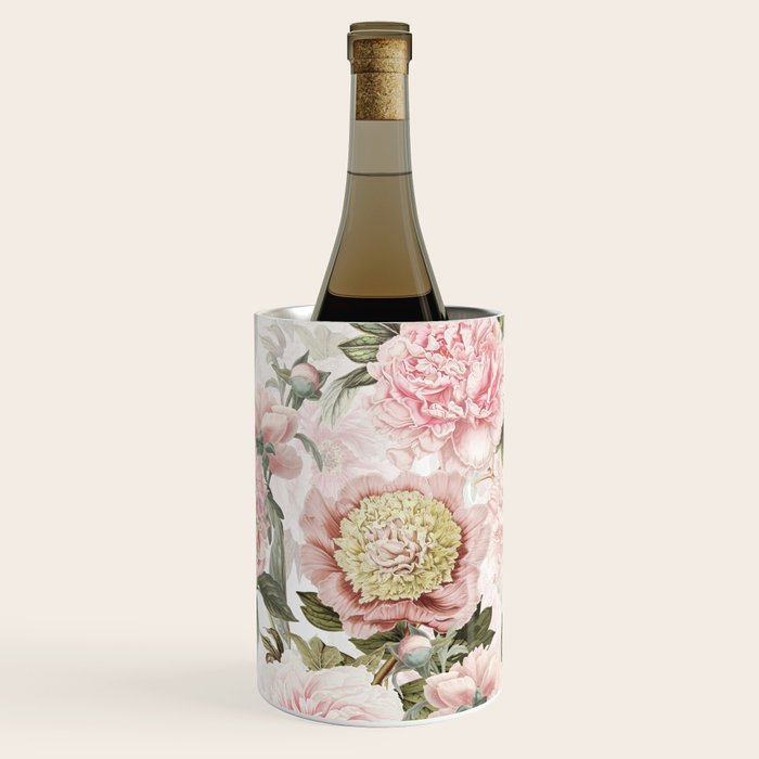 Vintage & Shabby Chic - Antique Pink Peony Flowers Garden Wine Chiller Gallery Image 3
