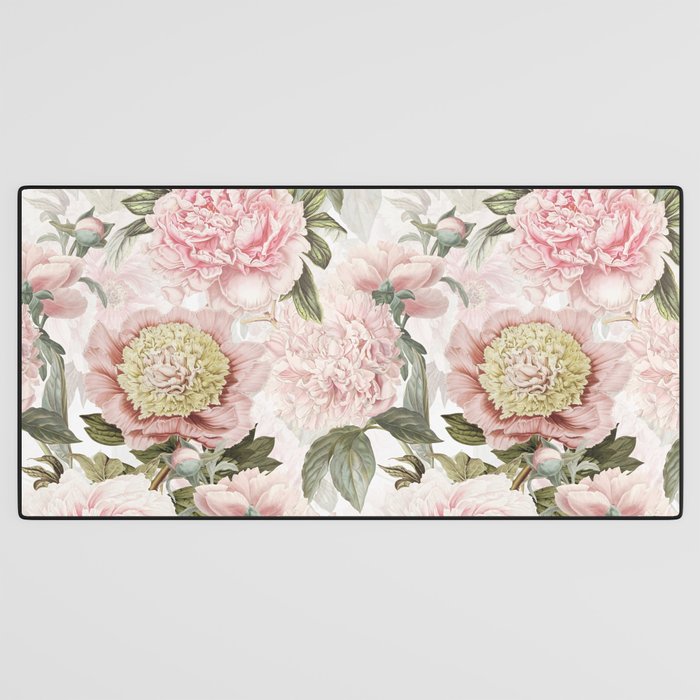 Vintage & Shabby Chic - Antique Pink Peony Flowers Garden Desk Mat Gallery Image 3