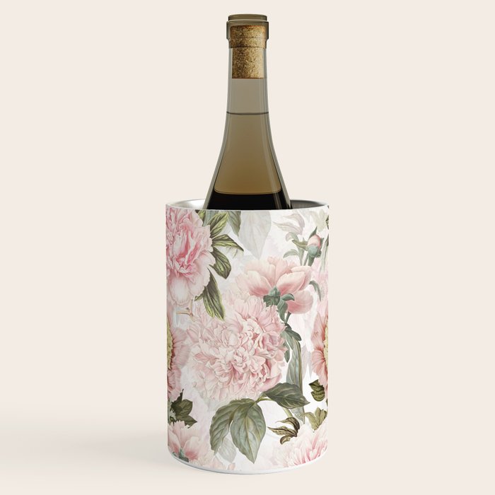 Vintage & Shabby Chic - Antique Pink Peony Flowers Garden Wine Chiller Gallery Image 1