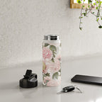 Vintage & Shabby Chic - Antique Pink Peony Flowers Garden Water Bottle Gallery Image 4