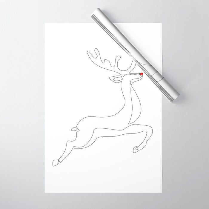 Red Nose Reindeer Wrapping Paper Gallery Image 1