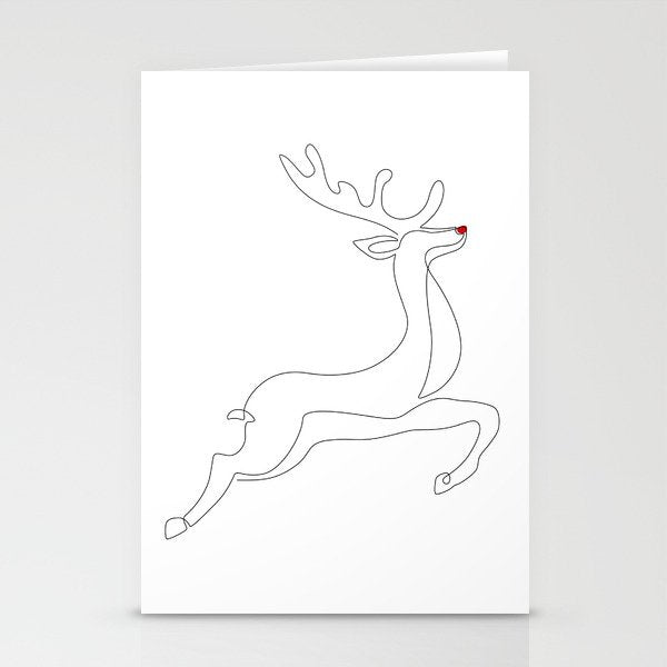 Red Nose Reindeer Stationery Card Gallery Image 2