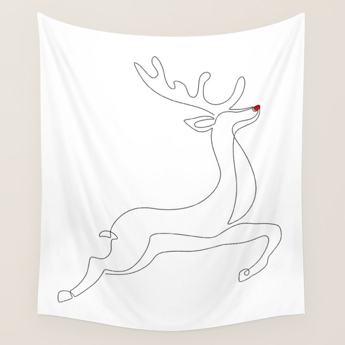 Red Nose Reindeer Wall Tapestry Gallery Image 4