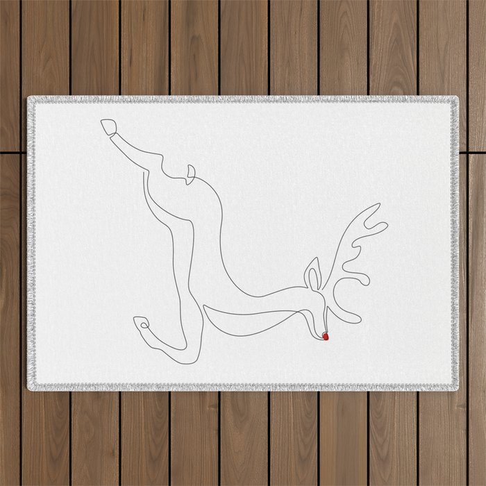 Red Nose Reindeer Outdoor Rug Gallery Image 1