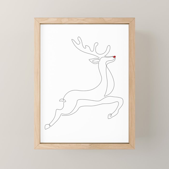 Red Nose Reindeer Mini Art Print Gallery Image 1