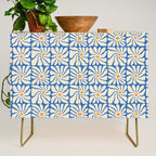 Vintage daisy flower art pattern Credenza Gallery Image 1