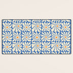 Vintage daisy flower art pattern Desk Mat Gallery Image 3