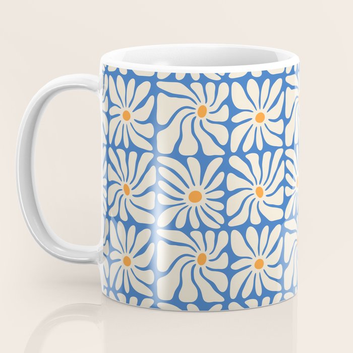 Vintage daisy flower art pattern Coffee Mug Gallery Image 3