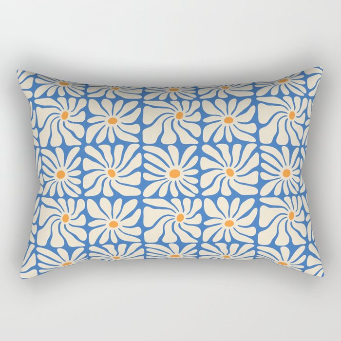 Vintage daisy flower art pattern Rectangular Pillow Gallery Image 2