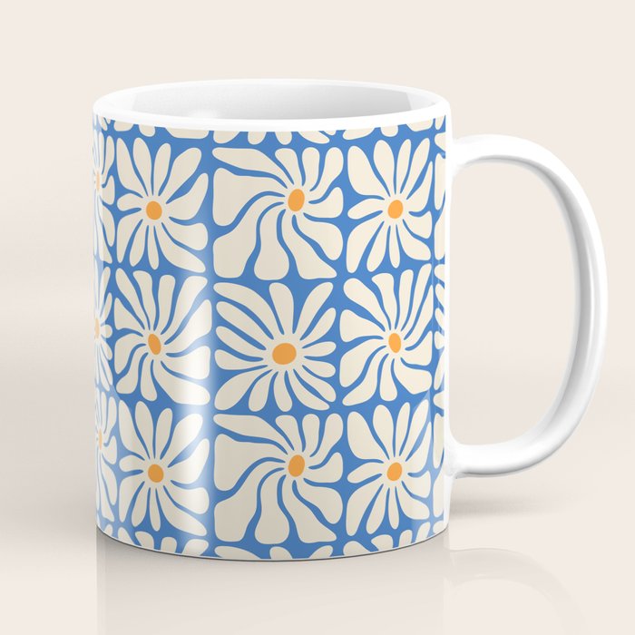 Vintage daisy flower art pattern Coffee Mug Gallery Image 1