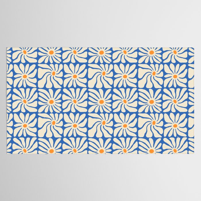 Vintage daisy flower art pattern Tablecloth Gallery Image 2