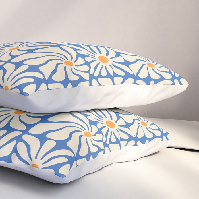 Vintage daisy flower art pattern Pillow Sham Gallery Image 3