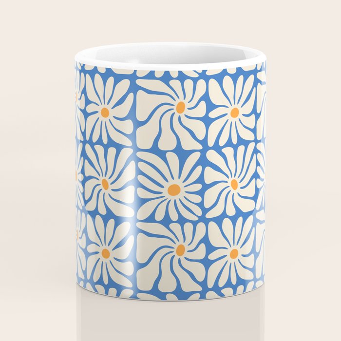 Vintage daisy flower art pattern Coffee Mug Gallery Image 4