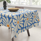 Vintage daisy flower art pattern Tablecloth Gallery Image 3