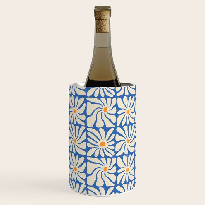 Vintage daisy flower art pattern Wine Chiller Gallery Image 2