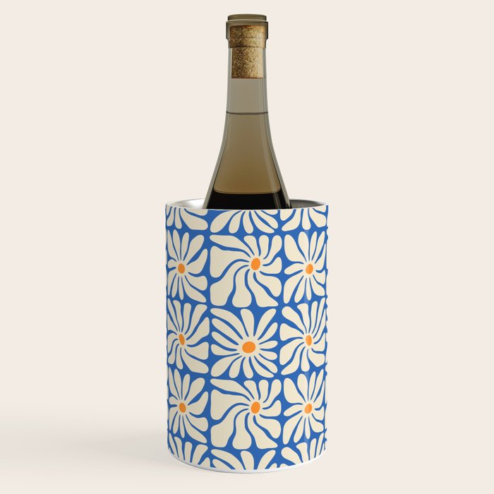 Vintage daisy flower art pattern Wine Chiller Gallery Image 1