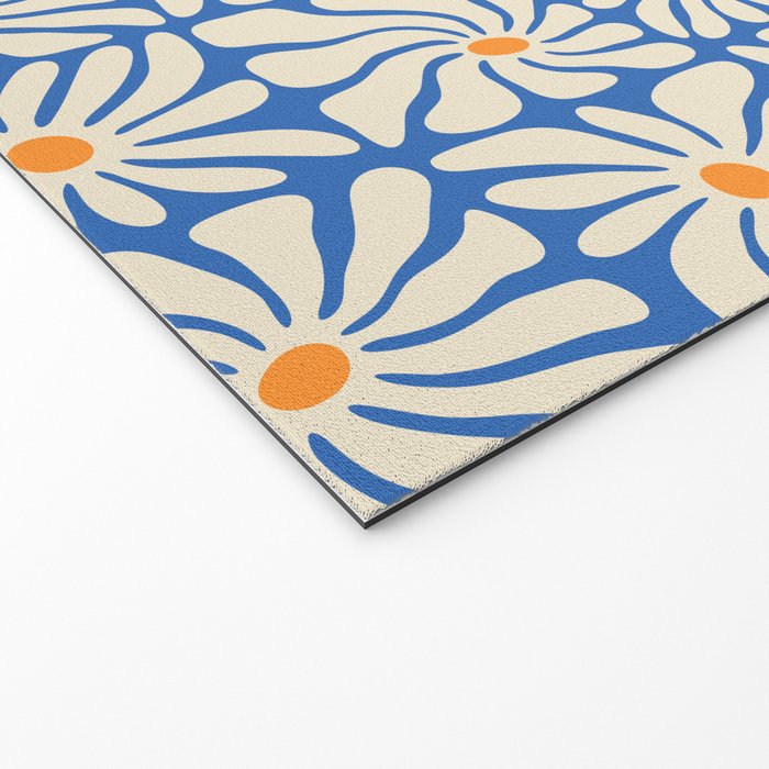Vintage daisy flower art pattern Welcome Mat Gallery Image 2