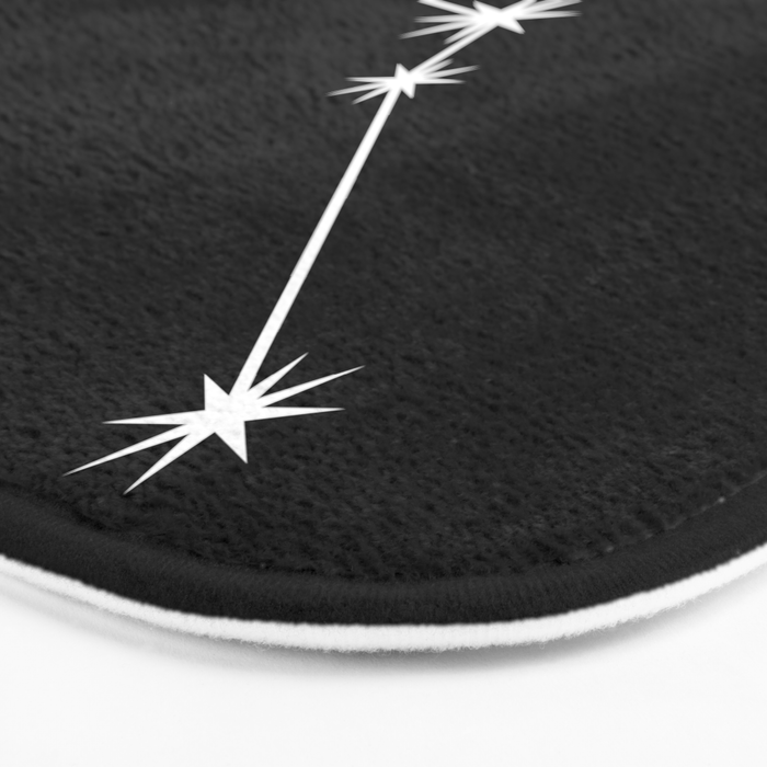 Cancer Zodiac Star Constellation Line Art Black Bath Mat Gallery Image 3