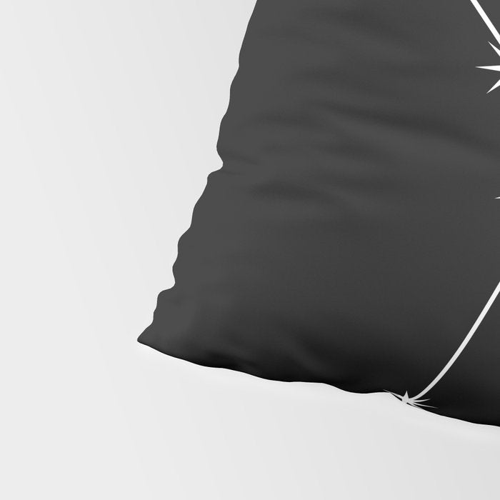 Cancer Zodiac Star Constellation Line Art Black Pillow Sham Gallery Image 4