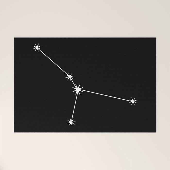 Cancer Zodiac Star Constellation Line Art Black Welcome Mat Gallery Image 1