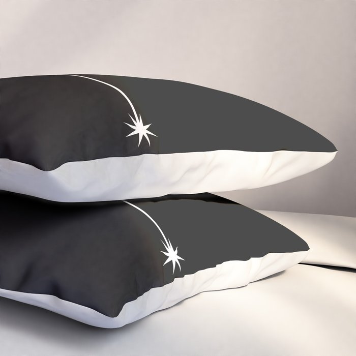 Cancer Zodiac Star Constellation Line Art Black Pillow Sham Gallery Image 3