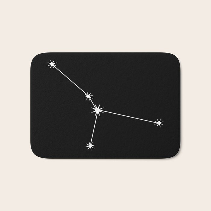 Cancer Zodiac Star Constellation Line Art Black Bath Mat Gallery Image 1