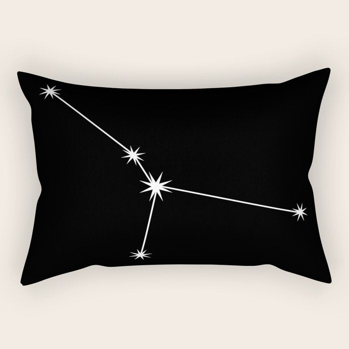 Cancer Zodiac Star Constellation Line Art Black Rectangular Pillow Gallery Image 2